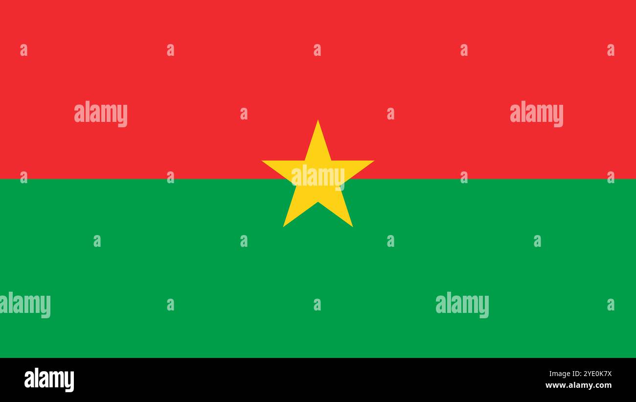 Drapeau du Burkina Faso, format 16:9, drapeau du Burkina Faso, images vectorielles Illustration de Vecteur