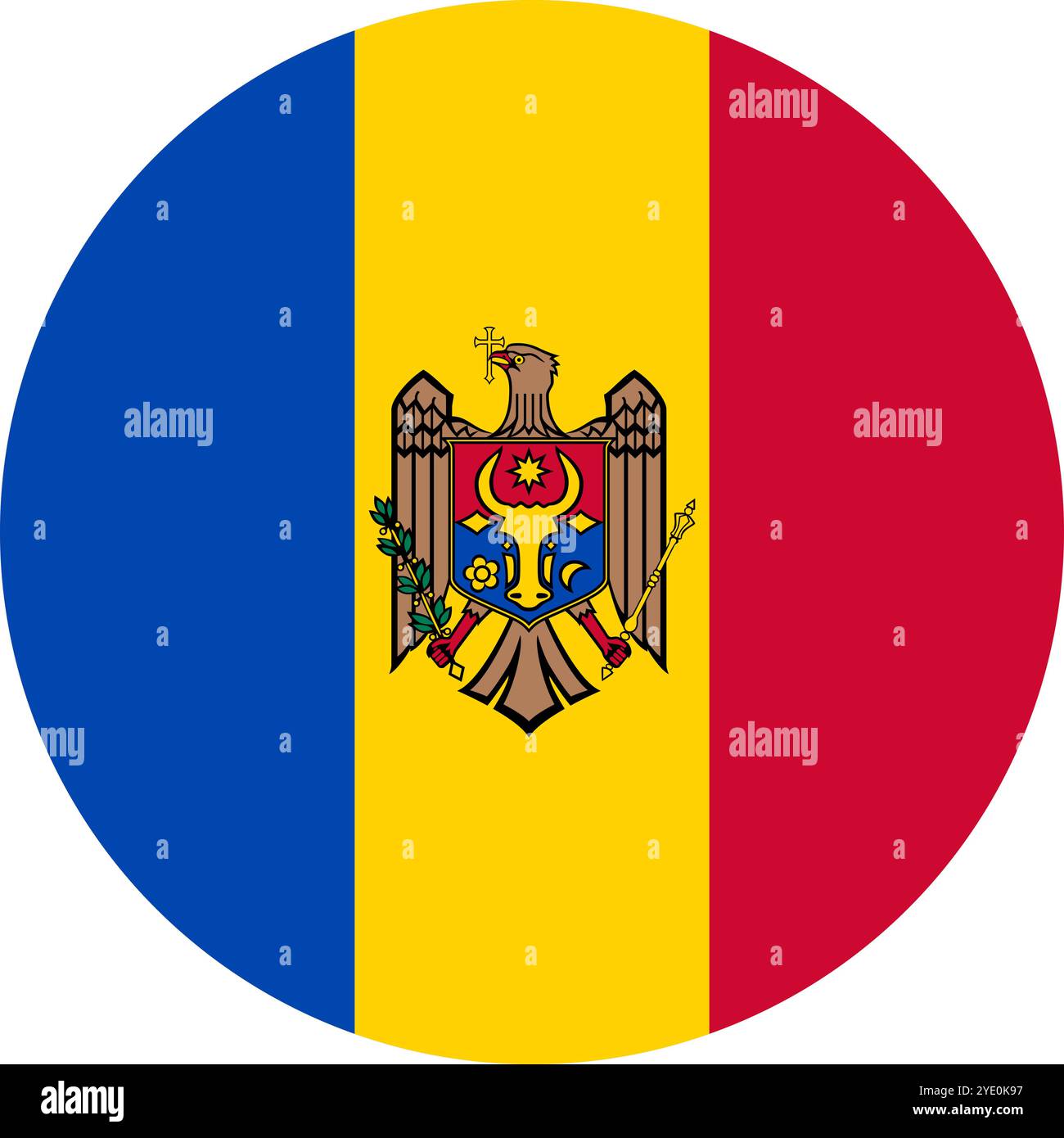 Drapeau de cercle de Moldavie, drapeau de cercle de Moldavie, images vectorielles Illustration de Vecteur