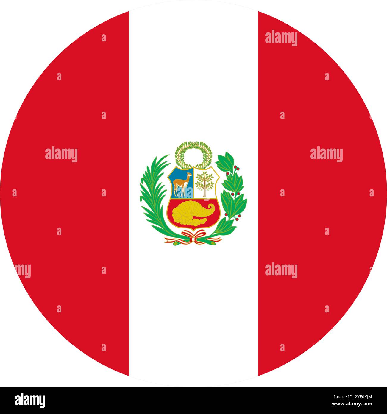 Pérou drapeau de cercle, drapeau de cercle du Pérou, images vectorielles Illustration de Vecteur