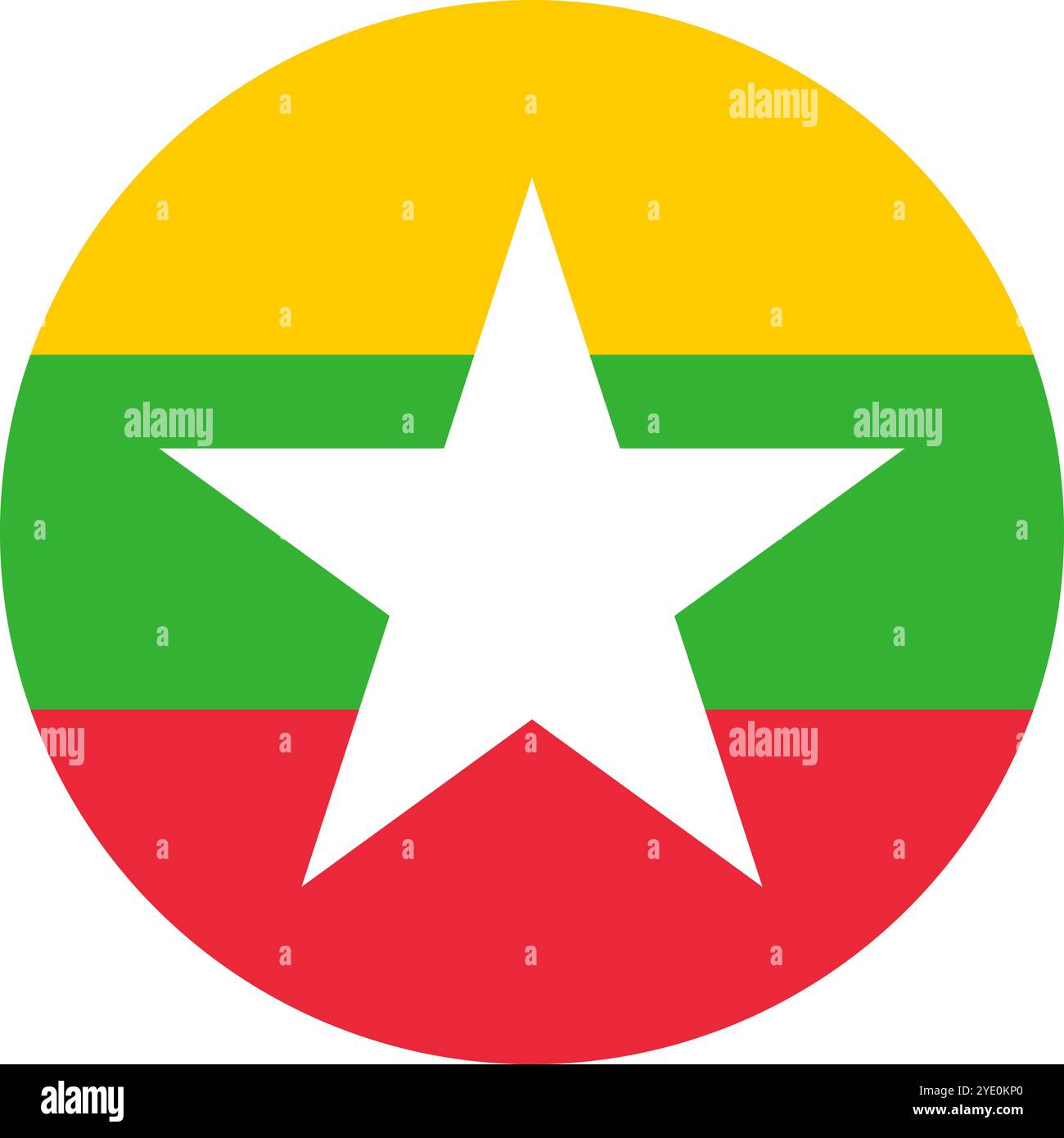 Drapeau de cercle du Myanmar, drapeau de cercle du Myanmar, images vectorielles Illustration de Vecteur
