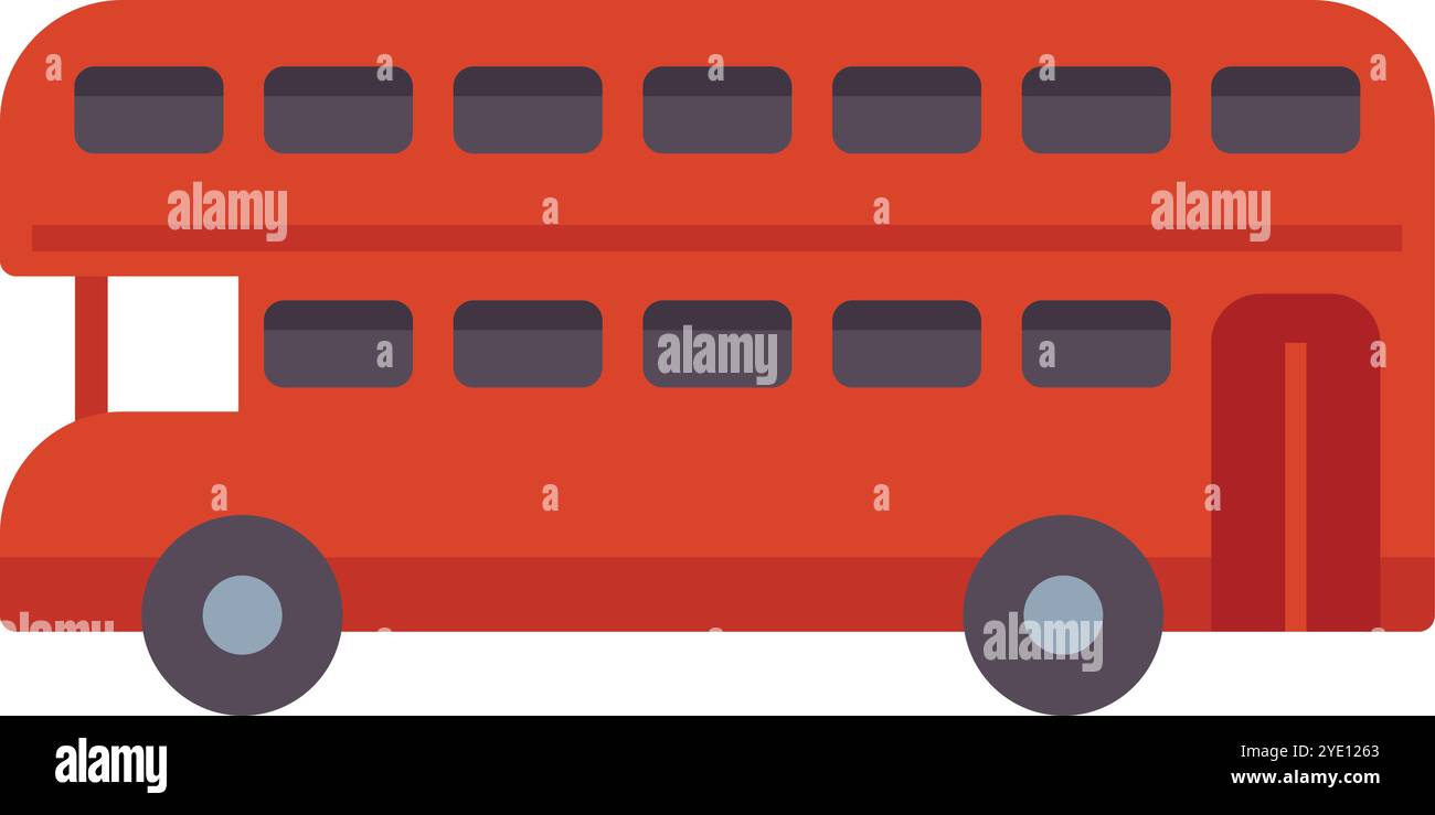 Le bus à impériale rouge, symbole emblématique de londres, transporte des passagers à travers la ville Illustration de Vecteur