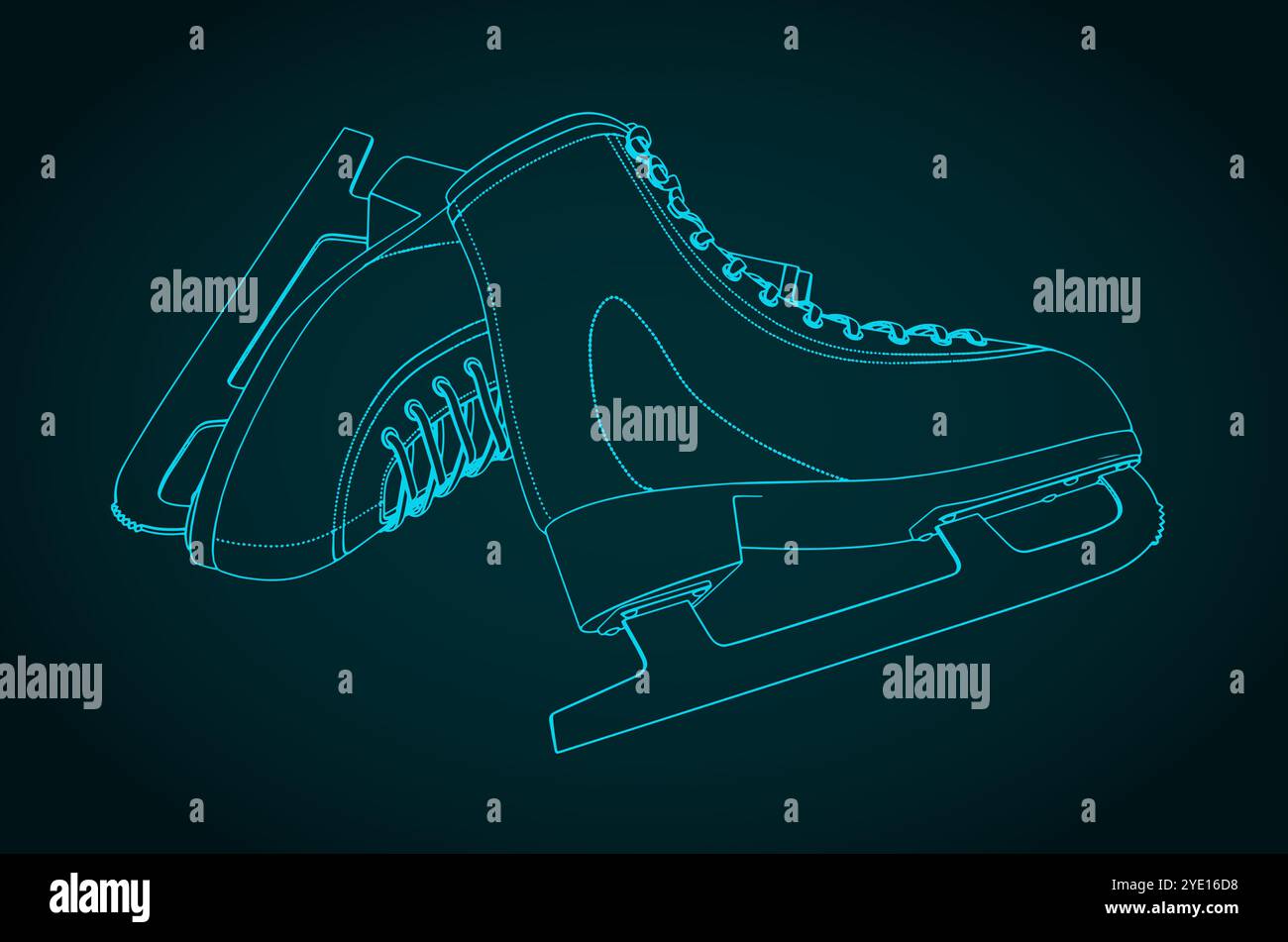Illustration vectorielle stylisée de patins de patinage artistique Illustration de Vecteur
