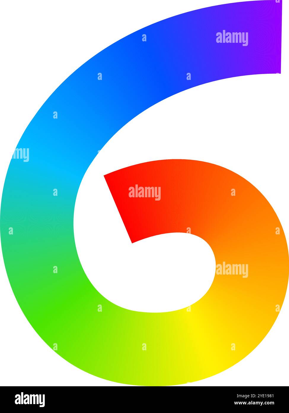 Couinement coloré arc-en-ciel. Spirale multicolore froide isolée sur fond blanc. Silhouette incurvée organique avec effet de gradient de spectre. Illustration vectorielle. Illustration de Vecteur