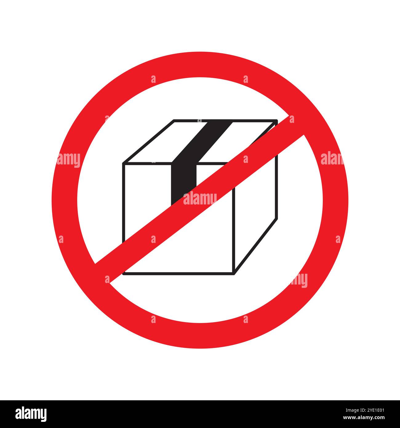 Icône d'emballage interdit. Boîte avec le signe rouge no. Symbole d'expédition interdite. Icône de restriction vectorielle. Illustration de Vecteur