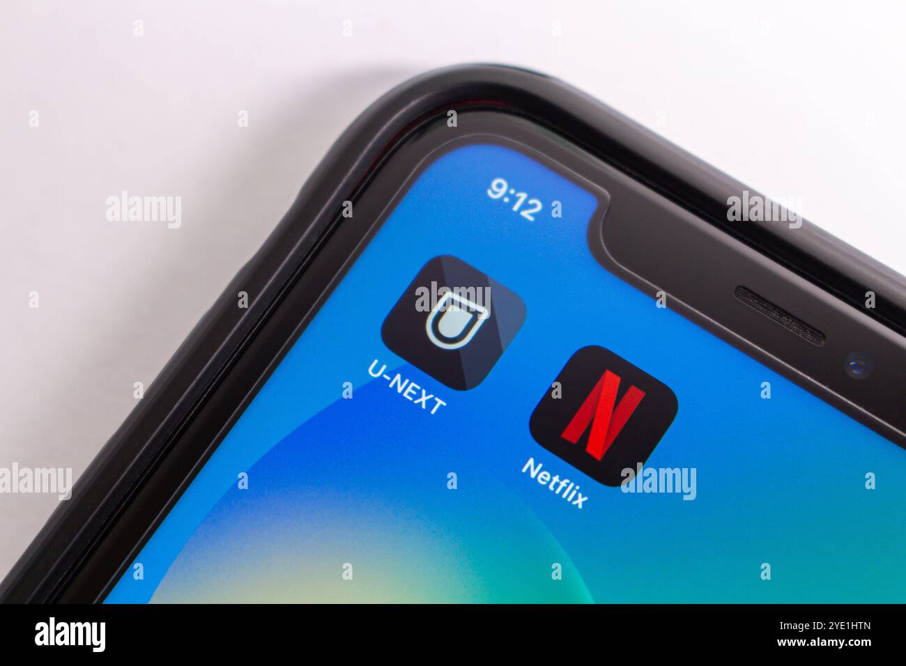 Mexico, MEXIQUE - 22 octobre 2024 : les icônes U-NEXT et Netflix s'affichent sur l'écran d'un iPhone. Banque D'Images