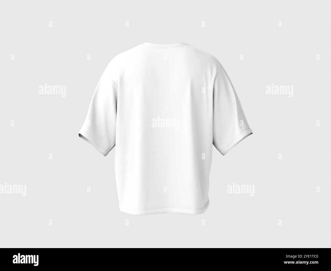 Vue arrière de la maquette 3D Blank White T-shirt Banque D'Images