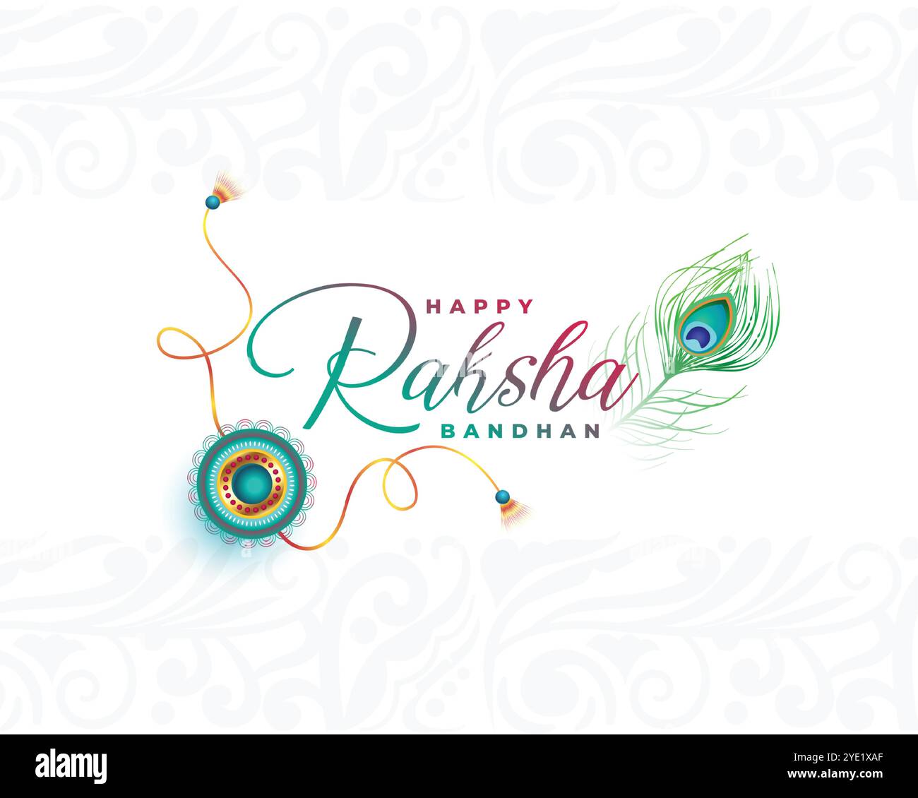 bannière raksha bandhan de style ethnique avec motif paon en plumes Illustration de Vecteur bannière raksha bandhan de style ethnique avec motif paon en plumes Illustration de Vecteur