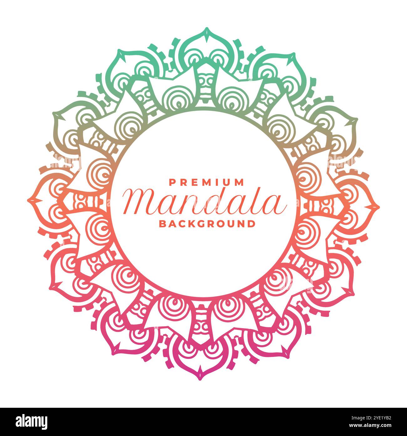 cadre en forme de mandala coloré avec espace de texte Illustration de Vecteur
