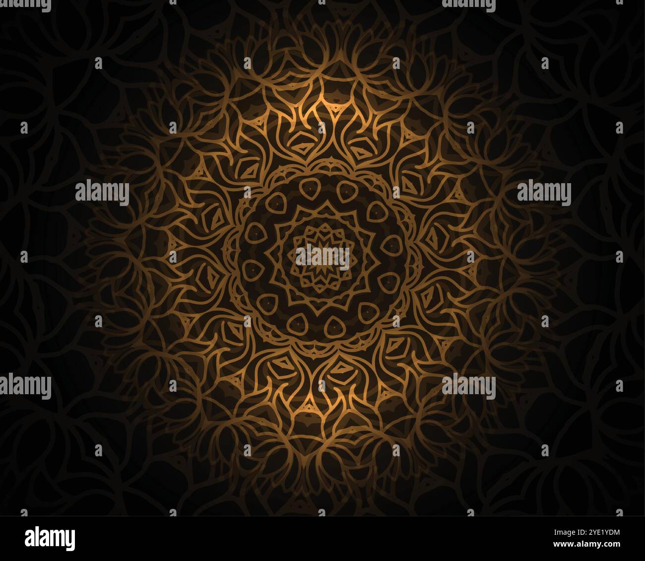 décor de style mandala ethnique dans un style doré Illustration de Vecteur