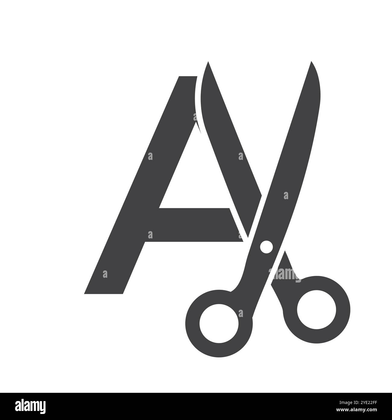 Lettre A salon logo concept avec symbole ciseaux Illustration de Vecteur