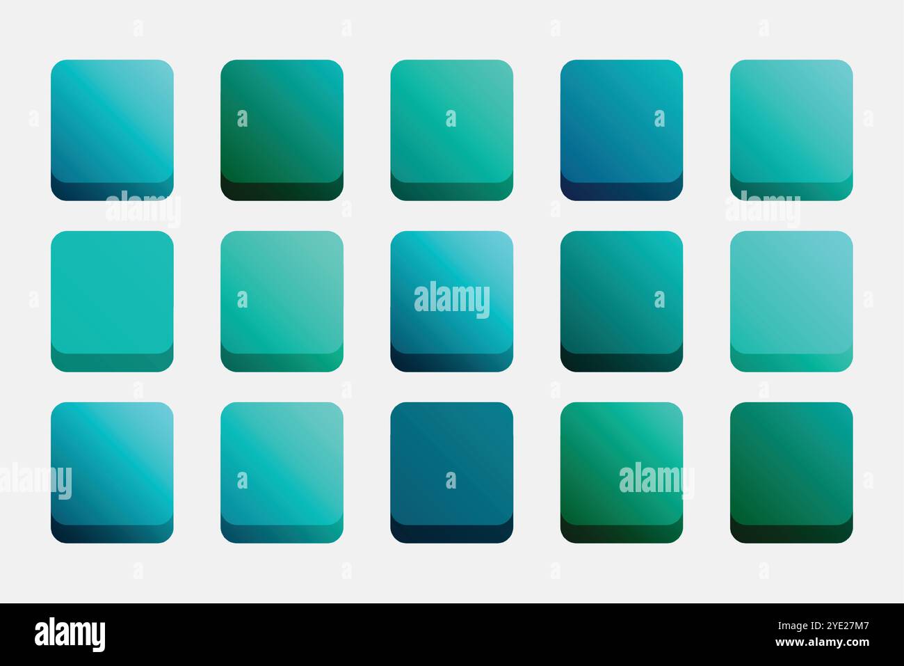 ensemble de dégradés de couleur turquoise Illustration de Vecteur