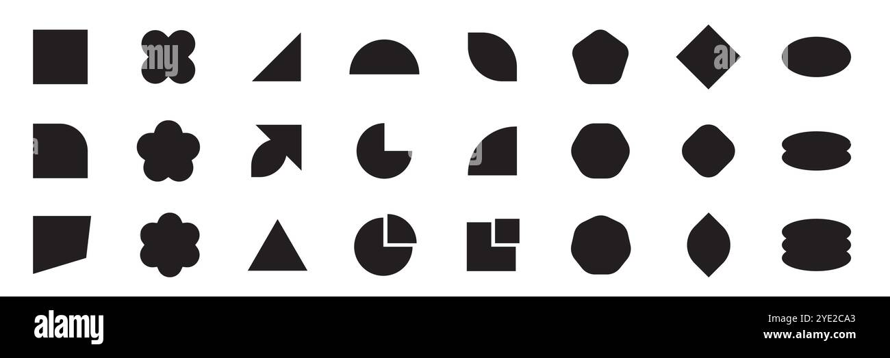 Collection Basic Shape. Clipart de forme de base, forme simple, ensemble vectoriel de forme de base, bundle de forme de base Illustration de Vecteur