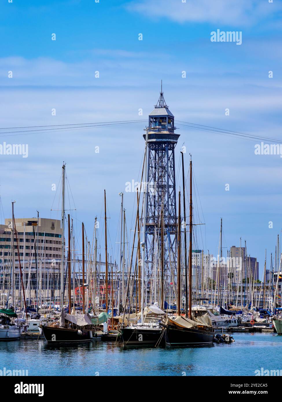 Téléphérique du port, gare portuaire, Port Vell, Barcelone, Catalogne, Espagne Banque D'Images