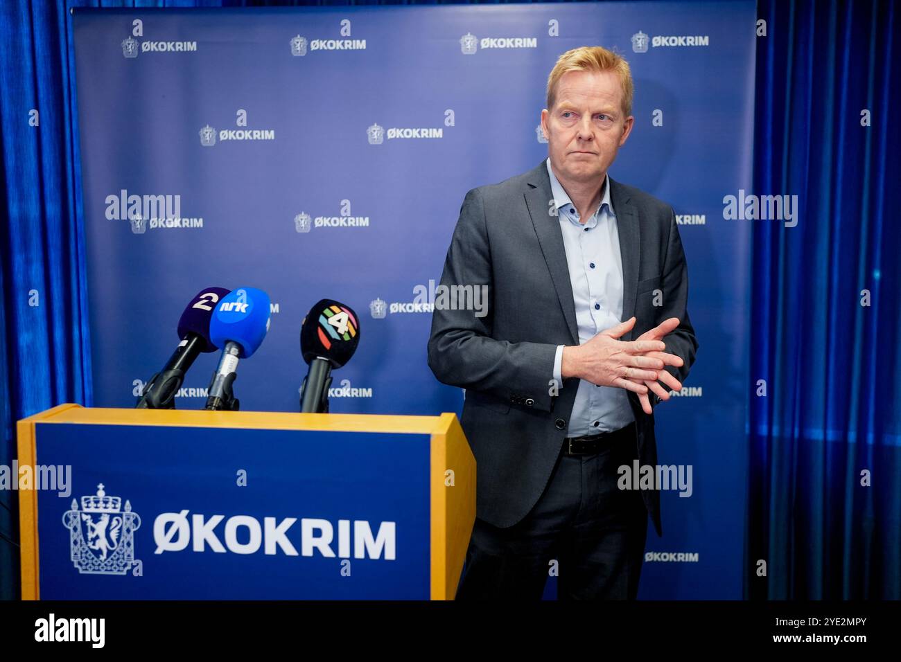 Oslo 20241029. Paal K. Lonseth publie l'Autorité nationale pour les enquêtes et les poursuites en matière d'évaluation de la menace de criminalité économique et environnementale. Photo : Terje Pedersen / NTB Banque D'Images