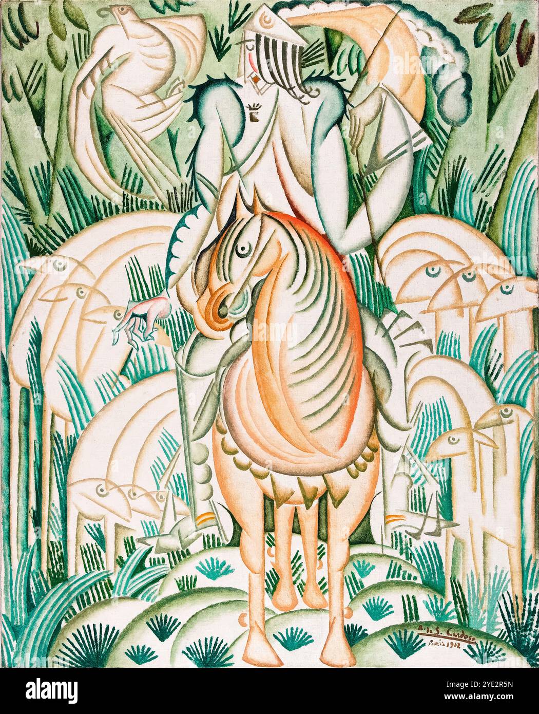 Le Prince et la meute, peinture à l'huile sur toile d'Amadeo de Souza-Cardoso, 1912 Banque D'Images Le Prince et la meute, peinture à l'huile sur toile d'Amadeo de Souza-Cardoso, 1912 Banque D'Images