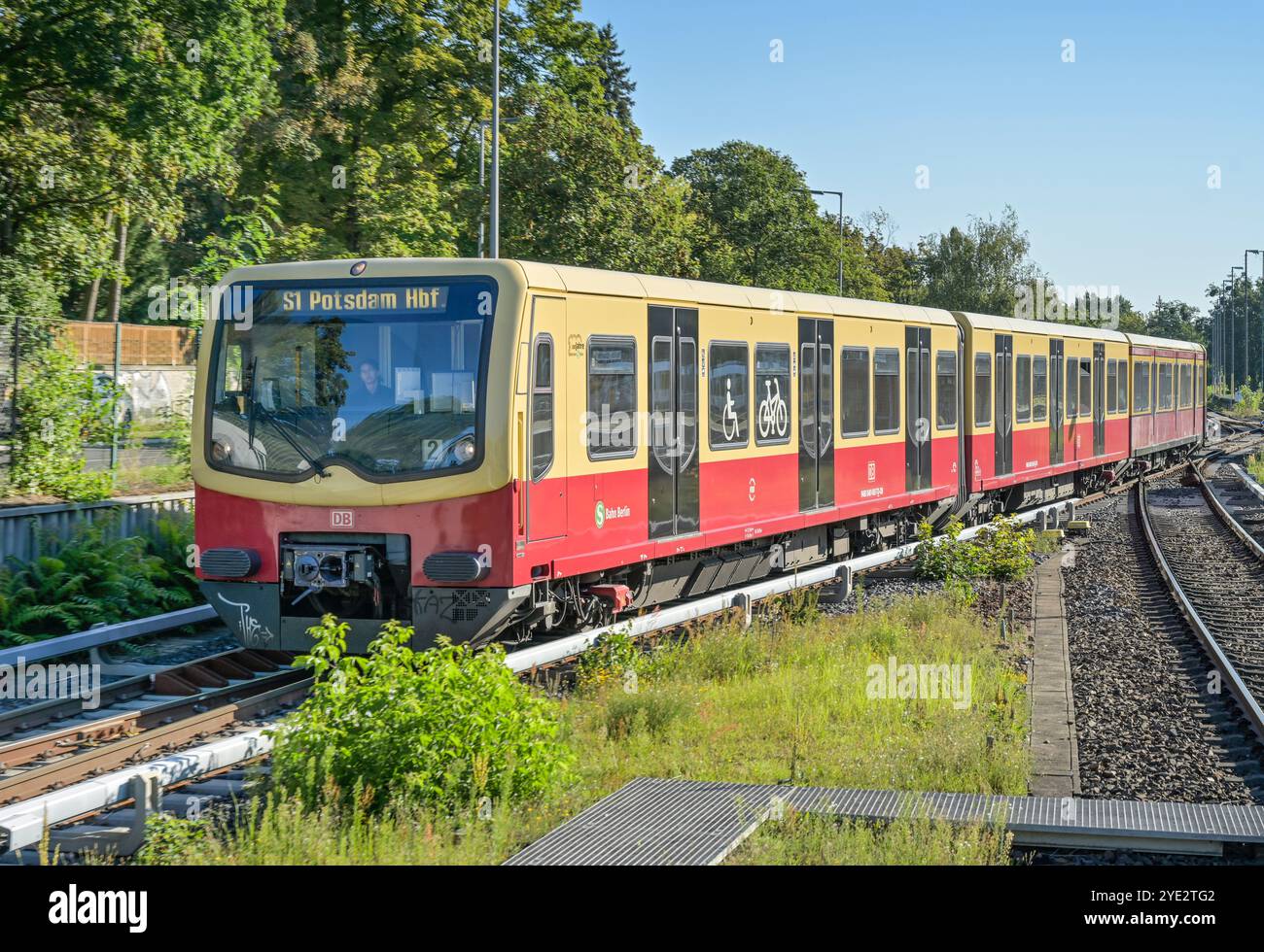 S1, S-Bahn à la gare de Wannsee, Steglitz-Zehlendorf, Berlin, Allemagne Banque D'Images