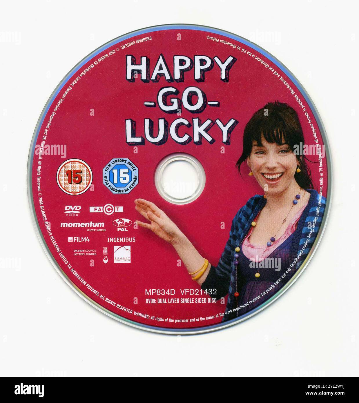 DVD. Happy-Go-Lucky, film comique écrit et réalisé par Mike Leigh. Banque D'Images