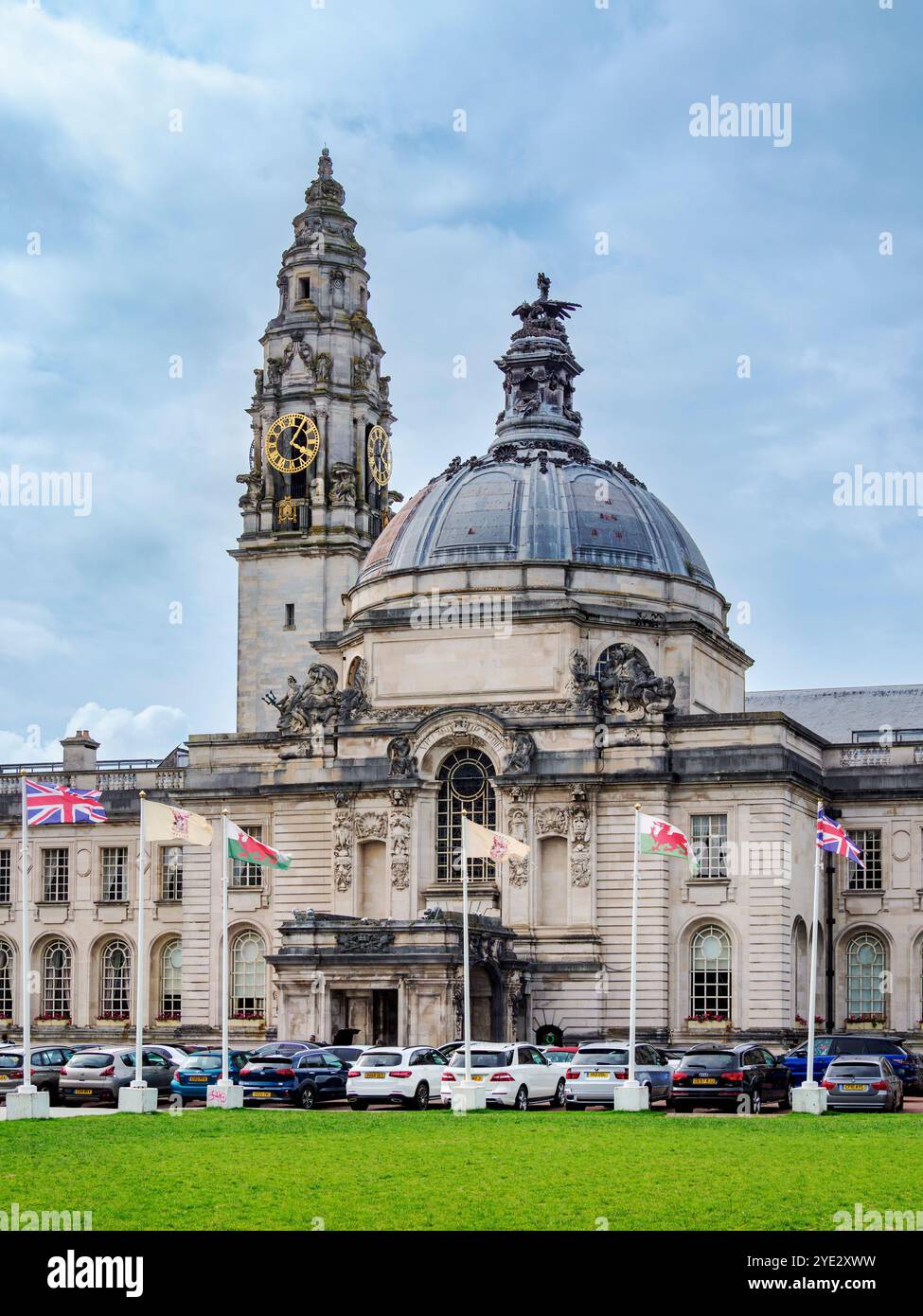 Hôtel de ville, Cardiff, pays de Galles, Royaume-Uni Banque D'Images