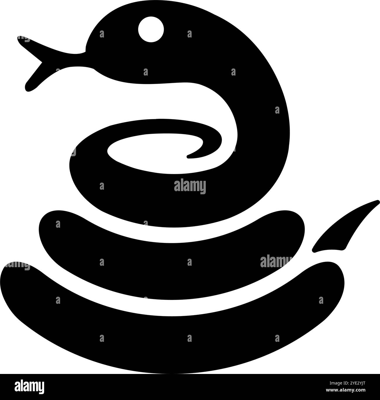 Illustration simple de silhouette de serpent pour le nouvel an 2025 Illustration de Vecteur