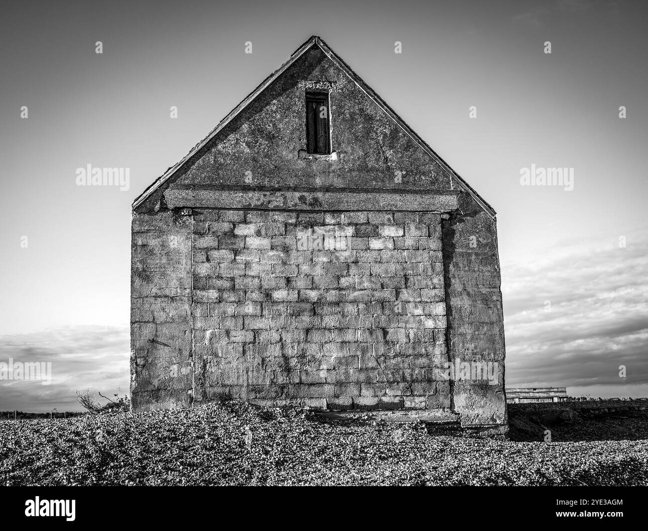 La maison du bateau de sauvetage Mary Stanford à Winchelsea, Rye, représentée dans un ton monochrome noir et blanc Banque D'Images