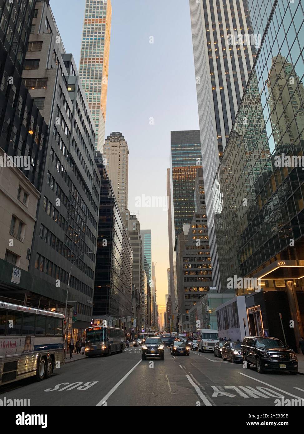 Horizon de New York avec bâtiment emblématique et ciel bleu Banque D'Images