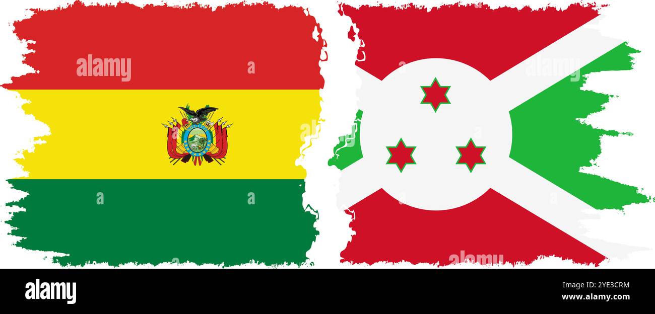 Burundi et Bolivie grunge drapeaux connexion, vecteur Illustration de Vecteur