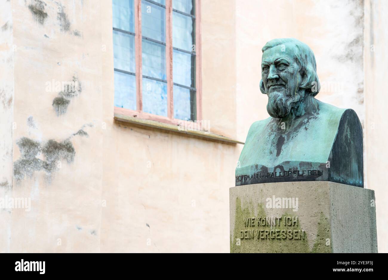 La tombe d'August Heinrich Hoffmann, Hoffmann von Fallersleben, 1798–1874, poète allemand, Abbey Castle Corvey in Hoexter, Weserbergland, Rhénanie du Nord Banque D'Images