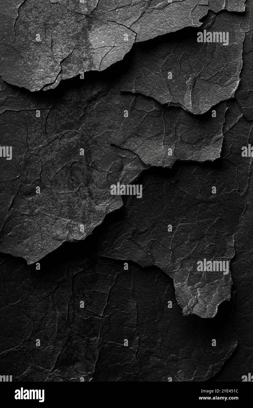 Mur de béton fissuré recouvert de texture de ciment noir comme fond pour la conception.mur antique avec peinture fissurée rugueuse, vieux fond de texture de fresque Banque D'Images