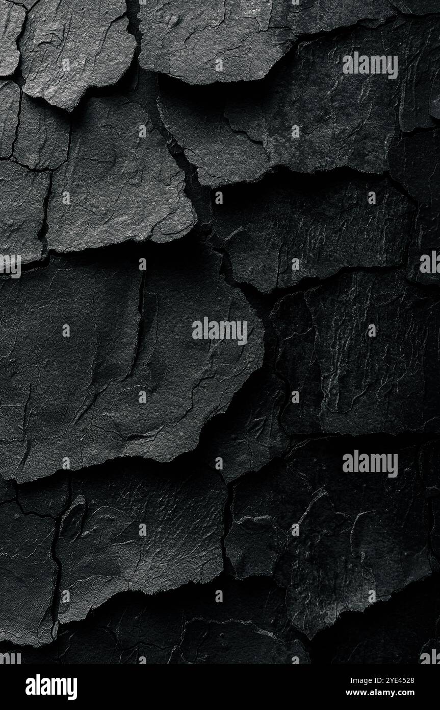 Mur de béton fissuré recouvert de texture de ciment noir comme fond pour la conception.mur antique avec peinture fissurée rugueuse, vieux fond de texture de fresque Banque D'Images