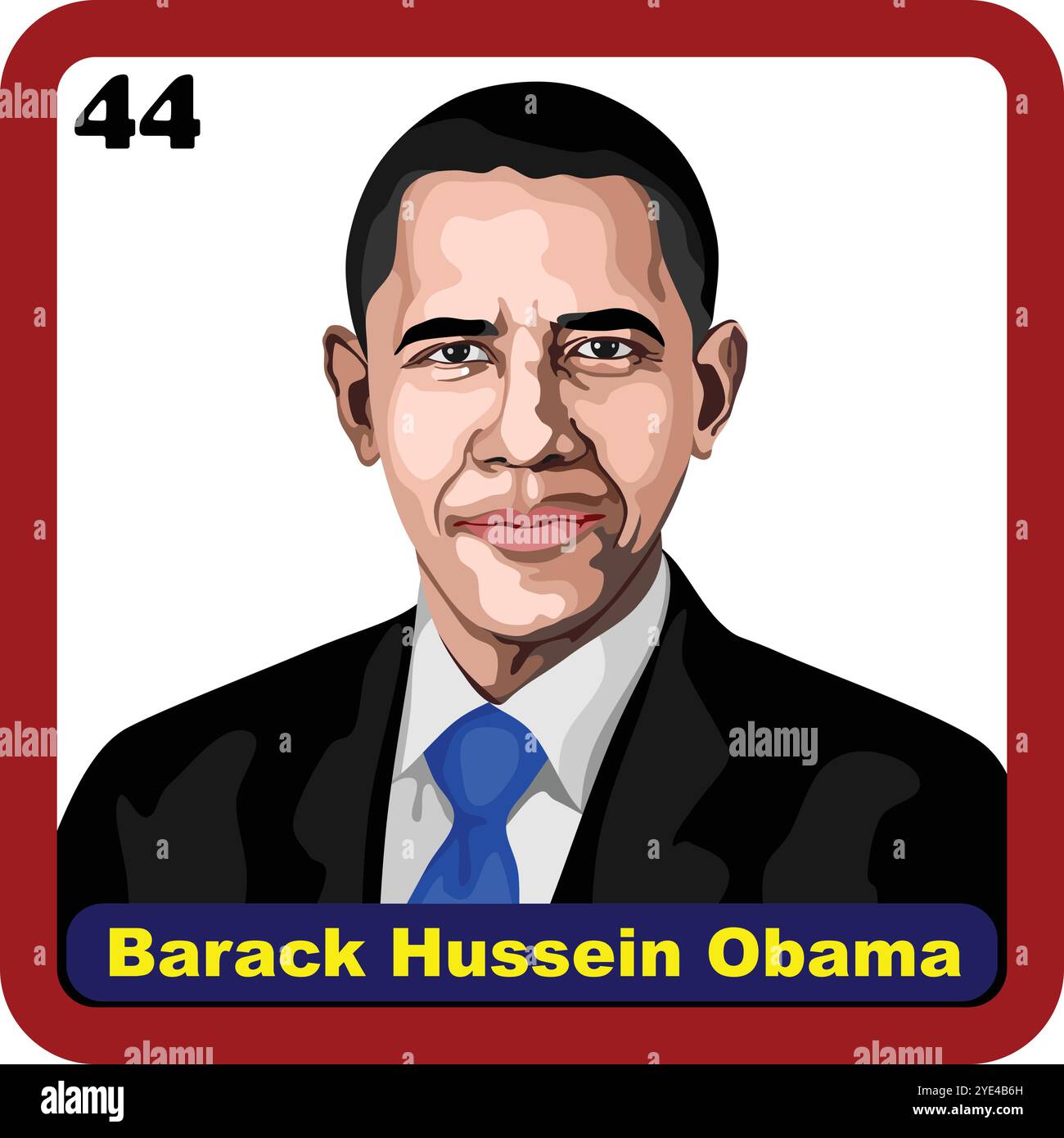 44e président des États-Unis Barrack Hussein Obama Illustration de Vecteur