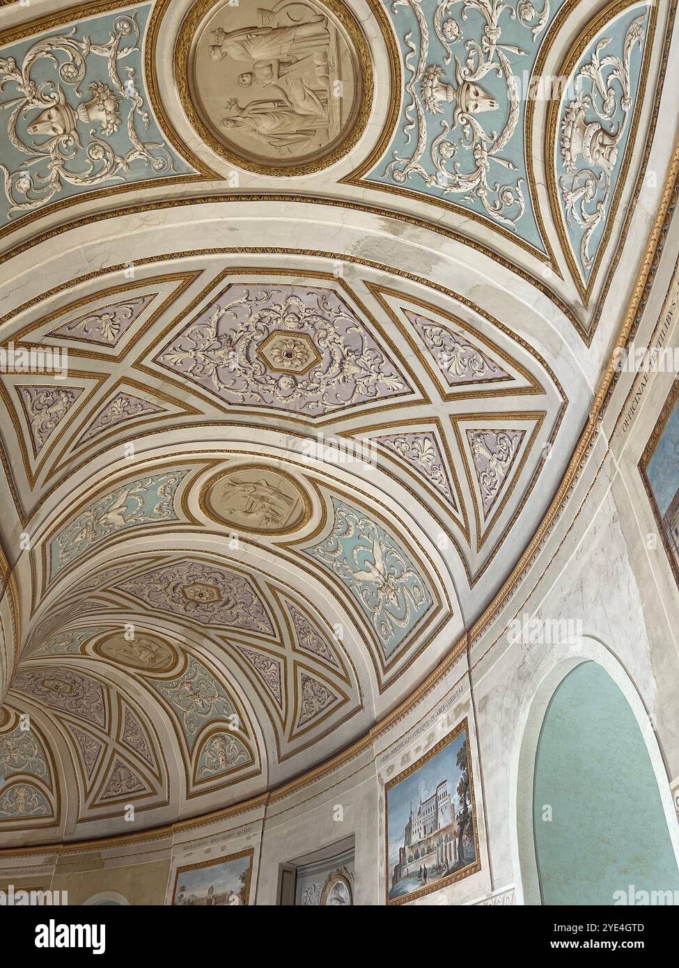 Plafond dans les musées du Vatican, Rome Banque D'Images