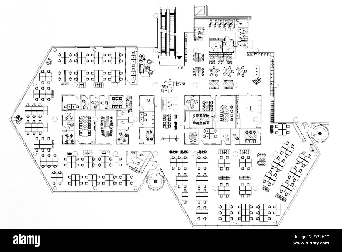 Arrière-plan architectural. Partie d'un projet architectural, plan architectural d'un bureau Banque D'Images