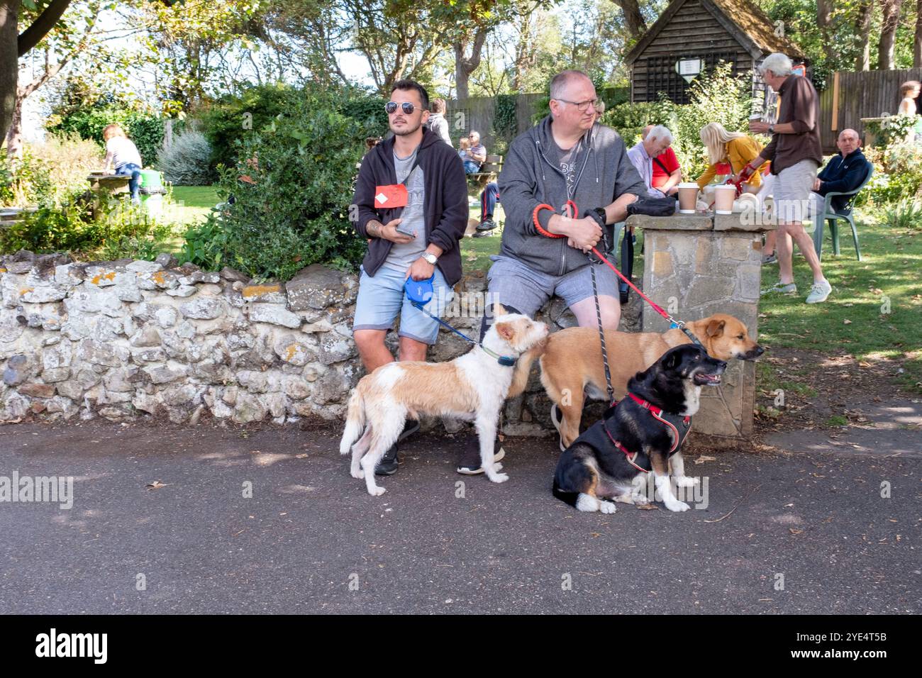 Exposition canine locale à Whitstable dans le Kent où les gens et les familles se rassemblent pour célébrer et montrer leurs chiens de compagnie. Banque D'Images