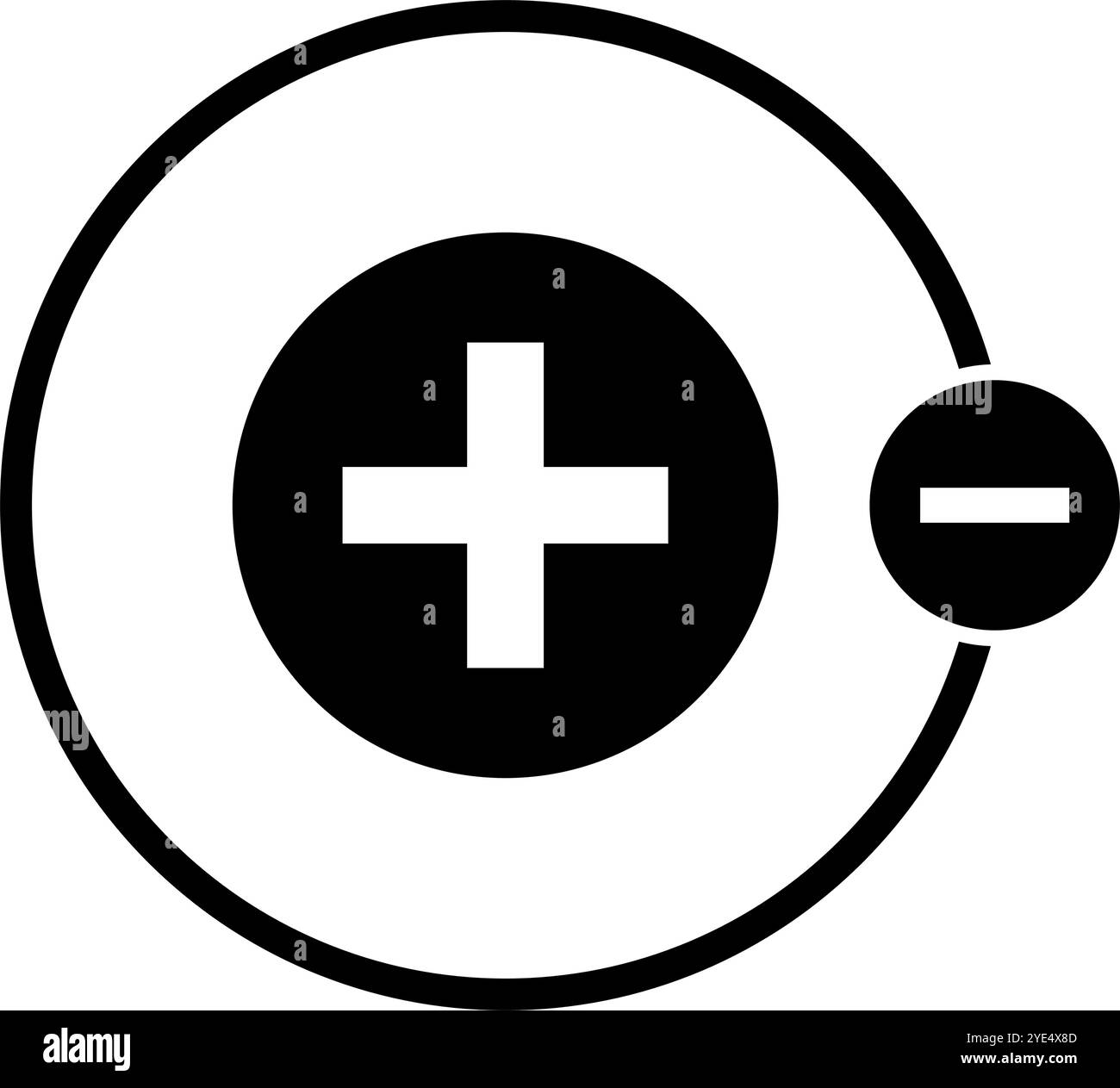 Icônes de silhouette d'électrons et de protons. Science. Vecteur modifiable. Illustration de Vecteur