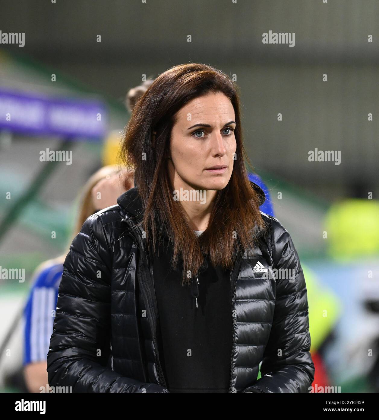 Mardi 29 octobre UEFA Women's European Championship Play-Off Scotland - Hongrie Easter Road Stadium, Édimbourg. Alexandra Szarvas, entraîneur hongrois crédit : eric mccowat/Alamy Live News Banque D'Images