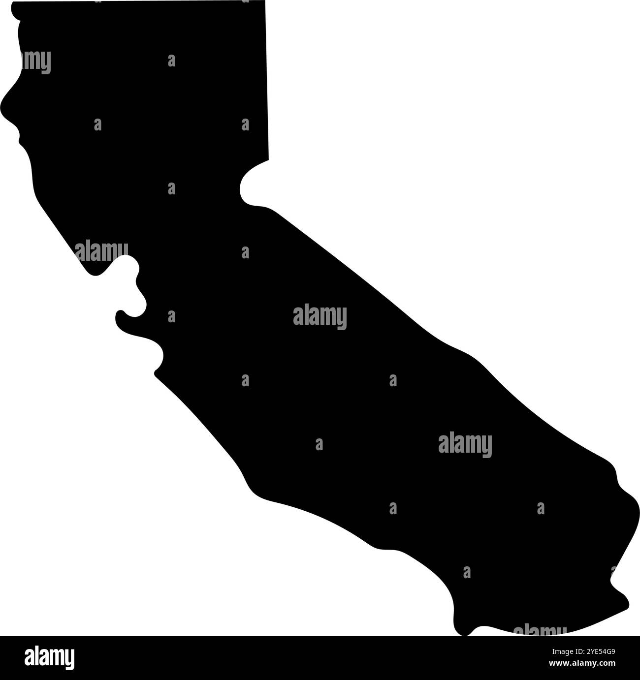 Icône de silhouette de carte de Californie. Vecteur modifiable. Illustration de Vecteur