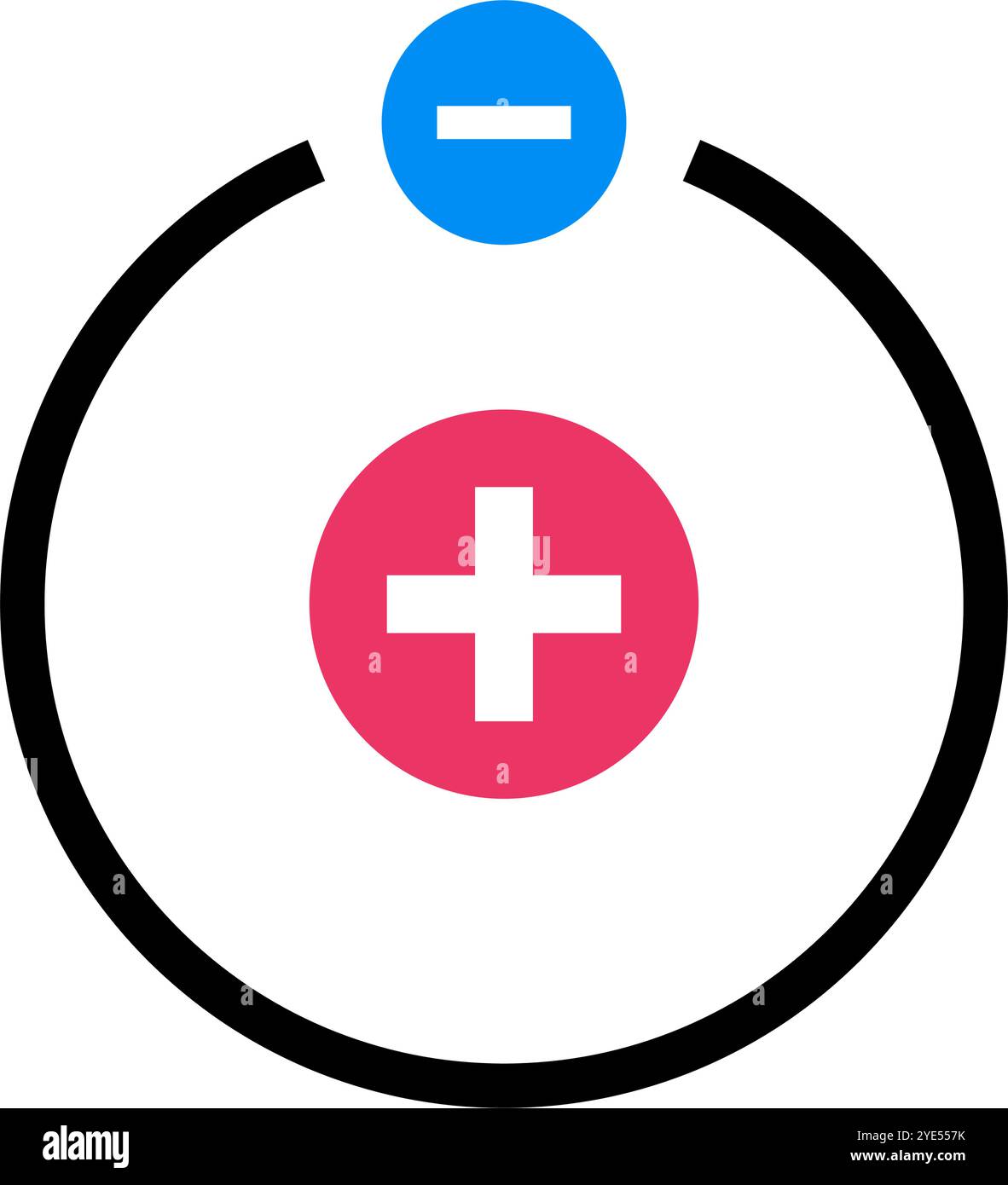 Icône protons et électrons. Vecteur modifiable. Illustration de Vecteur