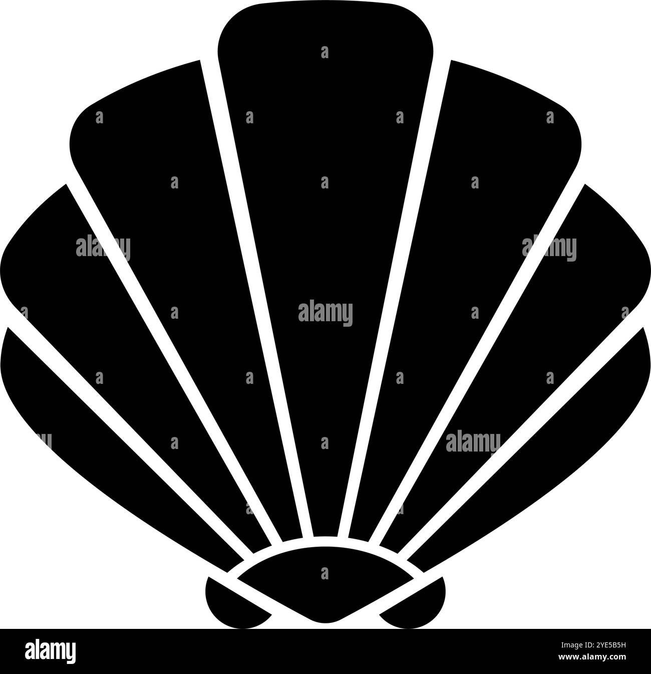 Icône de silhouette de coquille festonnée. Vecteur modifiable. Illustration de Vecteur