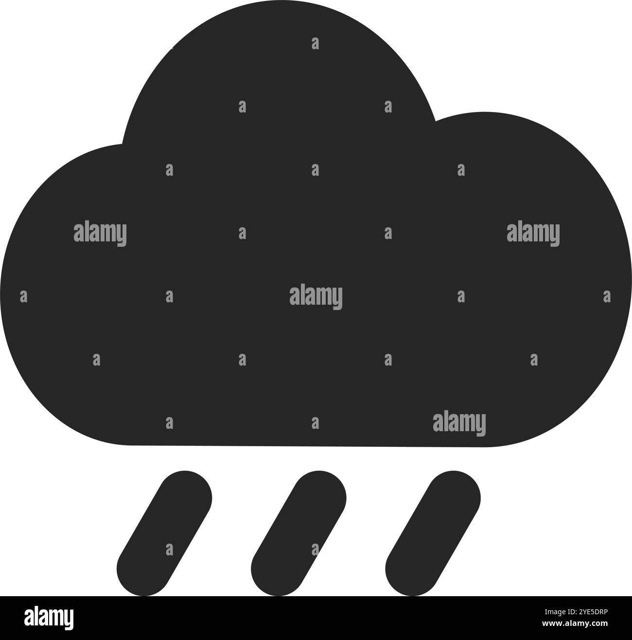 Icône de silhouette de nuage et de pluie. Mauvais temps. Vecteur modifiable. Illustration de Vecteur