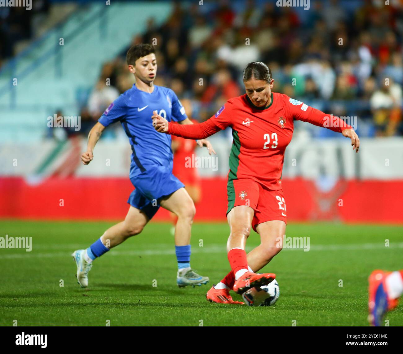 Vizela, Portugal. 29 octobre 2024. Estádio do FC Vizela Telma Encarnação vu en action lors du match féminin des éliminatoires pour l'Euro qualification 2024/25 entre le Portugal et Azerbaijão au Estádio do FC Vizela le 29 octobre 2024 à Vizela, Portugal. (Miguel Lemos/SPP) crédit : photo de presse SPP Sport. /Alamy Live News Banque D'Images