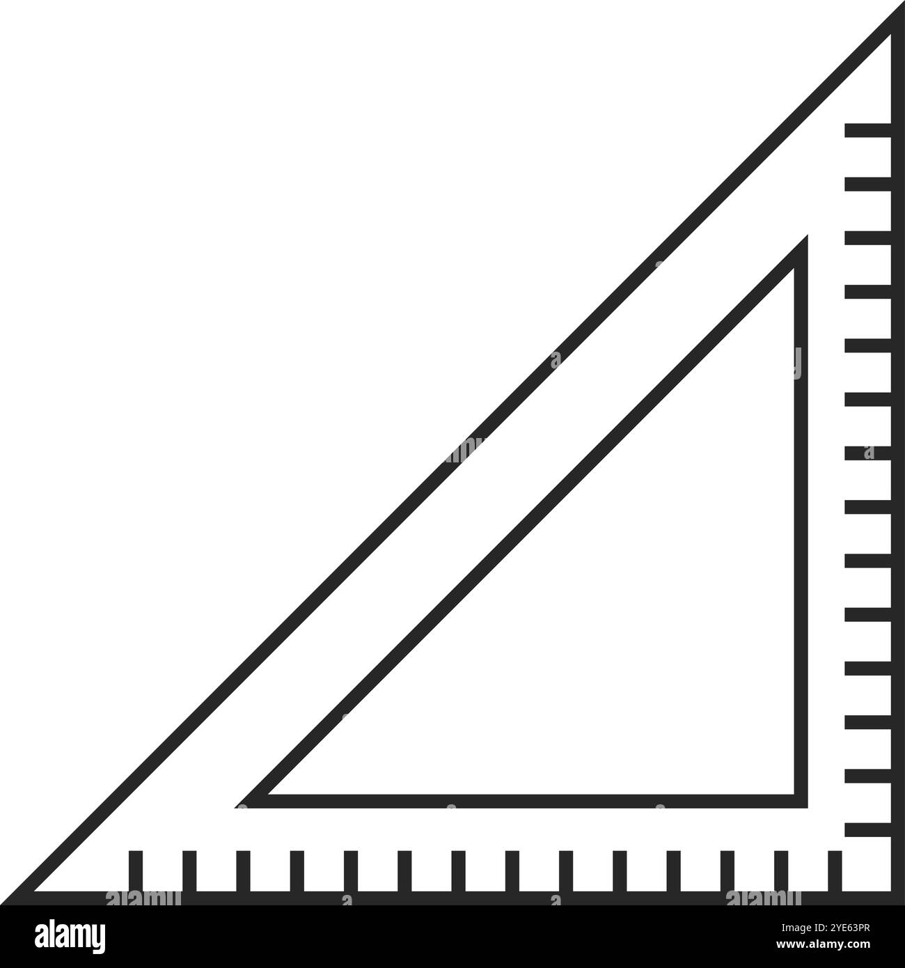 Icône de règle triangulaire. Définir l'icône carrée. Vecteur modifiable. Illustration de Vecteur