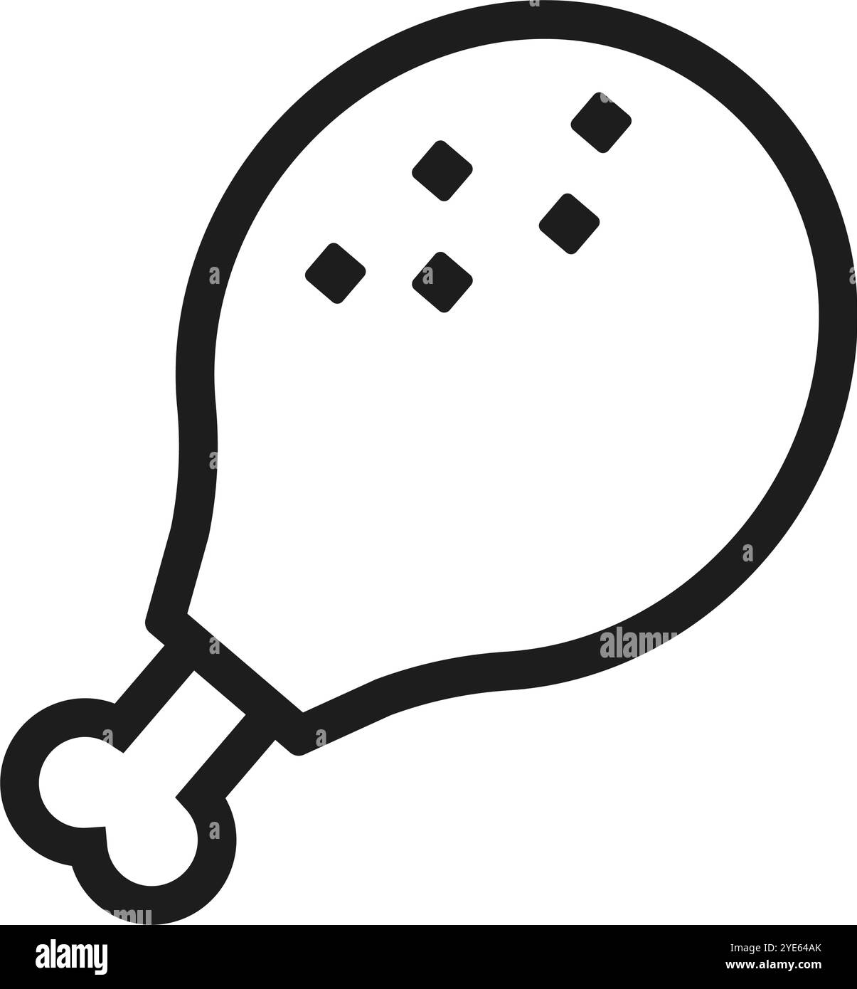 Icône de cuisse de poulet simple. Viande d'os. Vecteur modifiable. Illustration de Vecteur