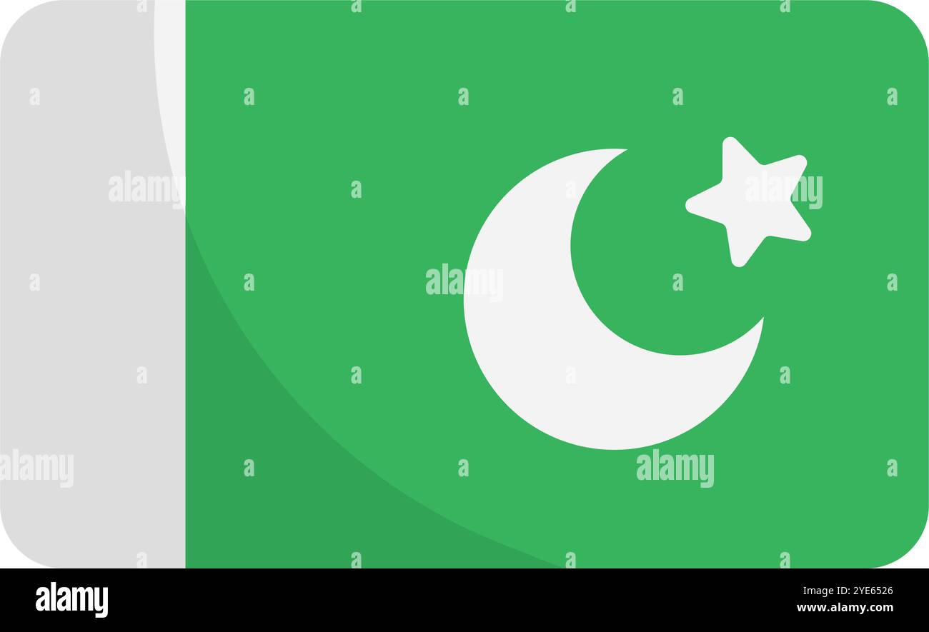 Drapeau design plat du Pakistan. Vecteur modifiable. Illustration de Vecteur