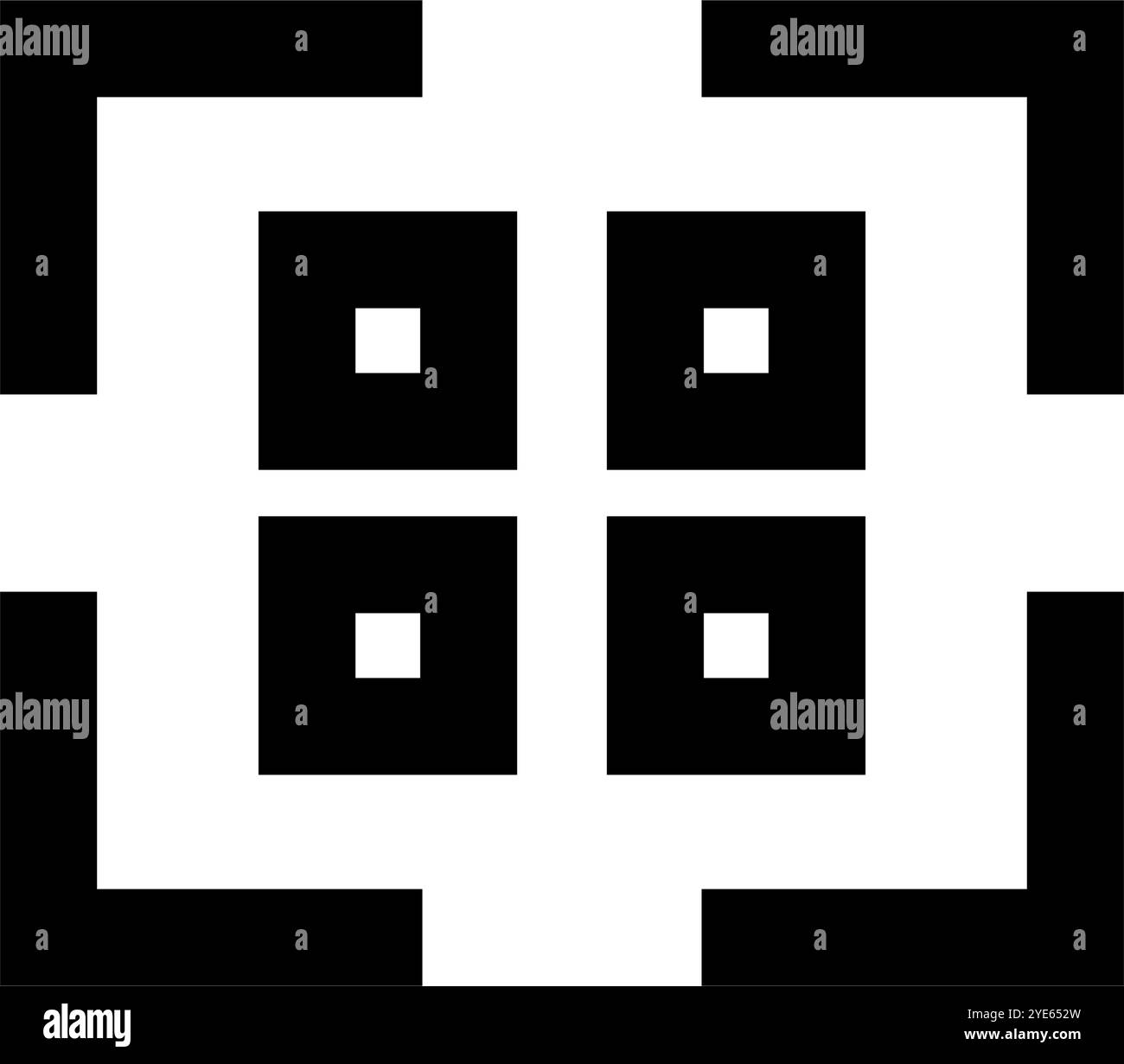Icône de silhouette de code QR. Vecteur modifiable. Illustration de Vecteur