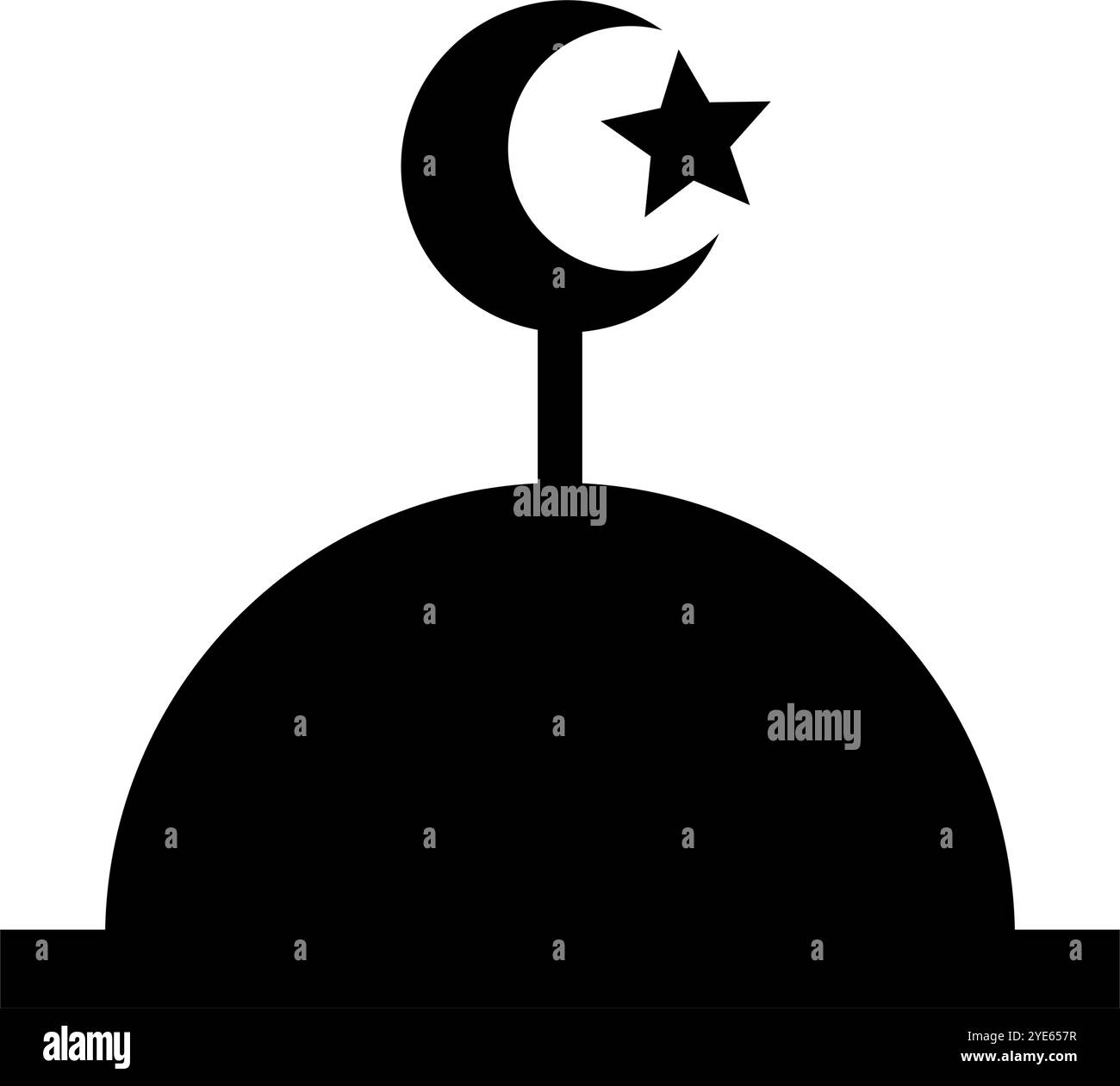 Icône de silhouette de mosquée. Lieu de culte islamique. Vecteur modifiable. Illustration de Vecteur