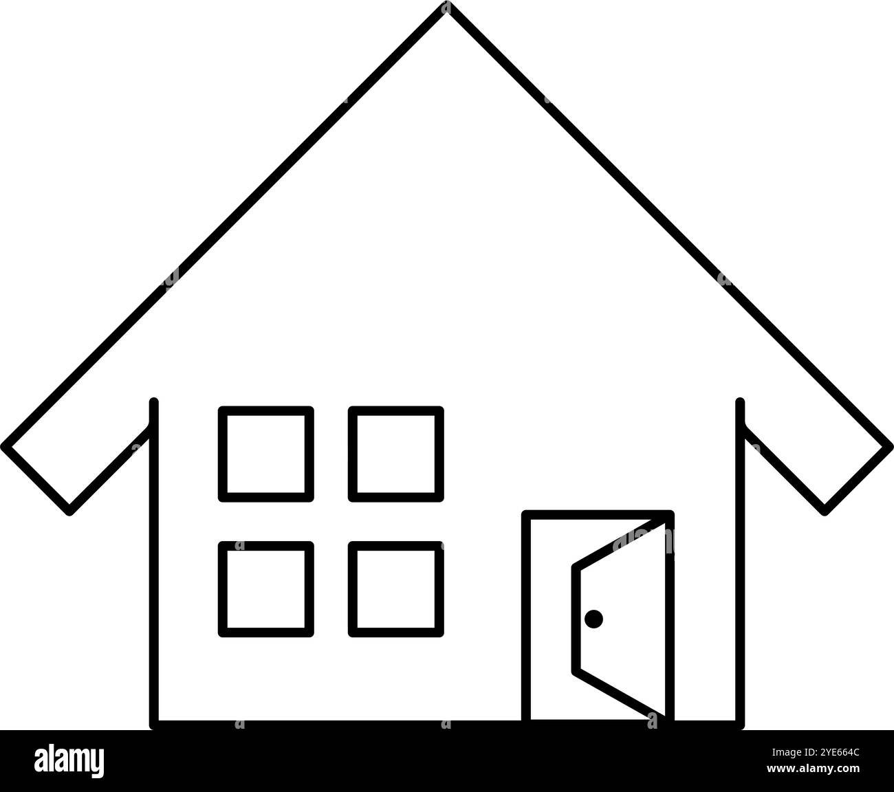 Icône d'ouverture du logement de porte. Maison. Vecteur modifiable. Illustration de Vecteur