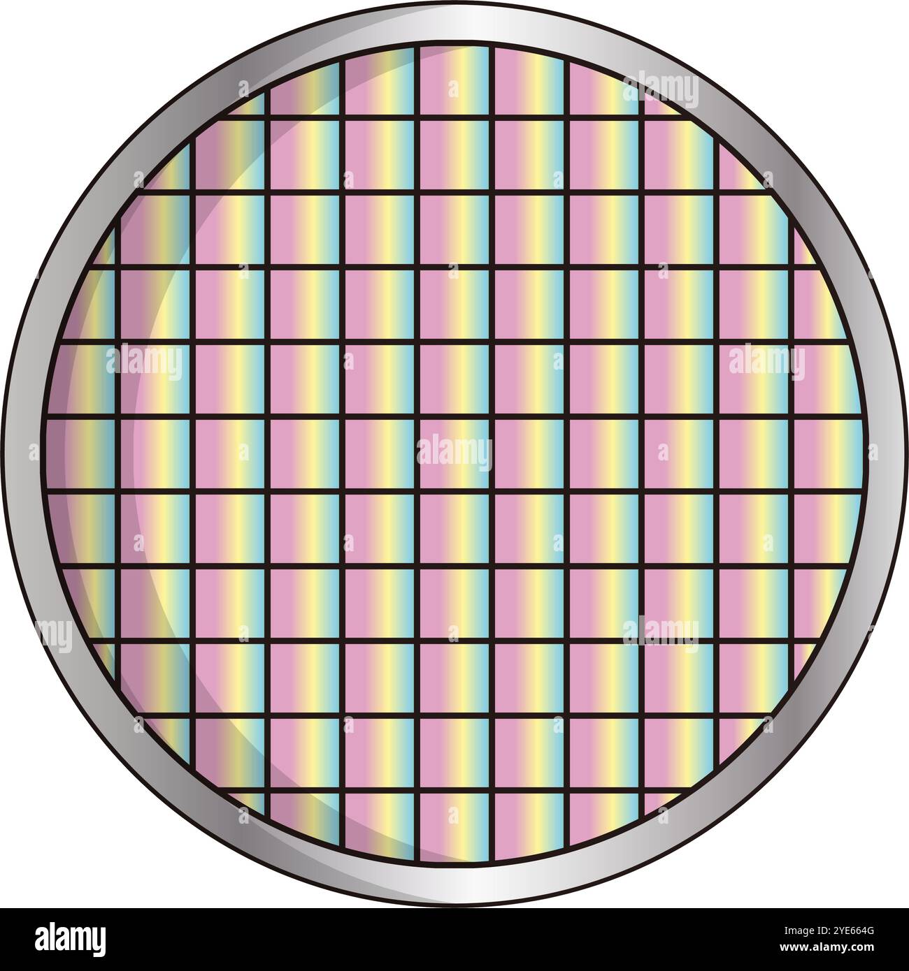 Icône de plaquette de silicium de conception plate. Vecteur modifiable. Illustration de Vecteur