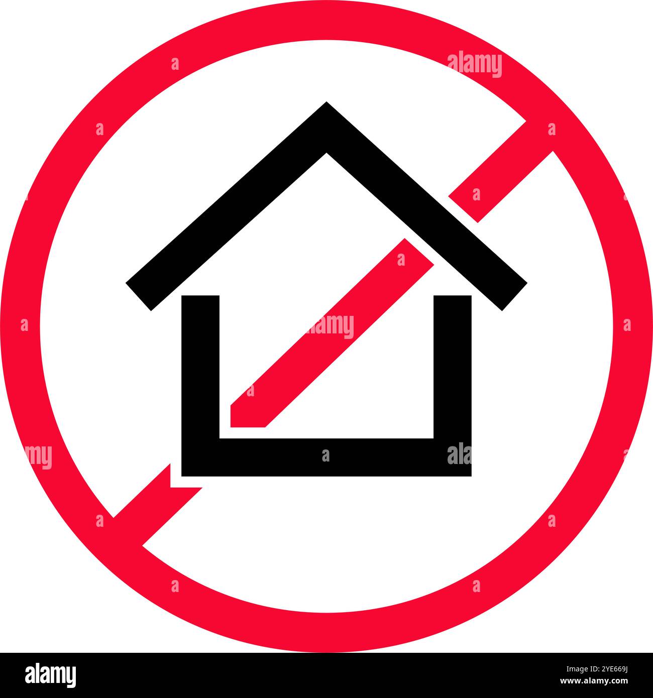Icône non constructible. Logement illégal. Vecteur modifiable. Illustration de Vecteur