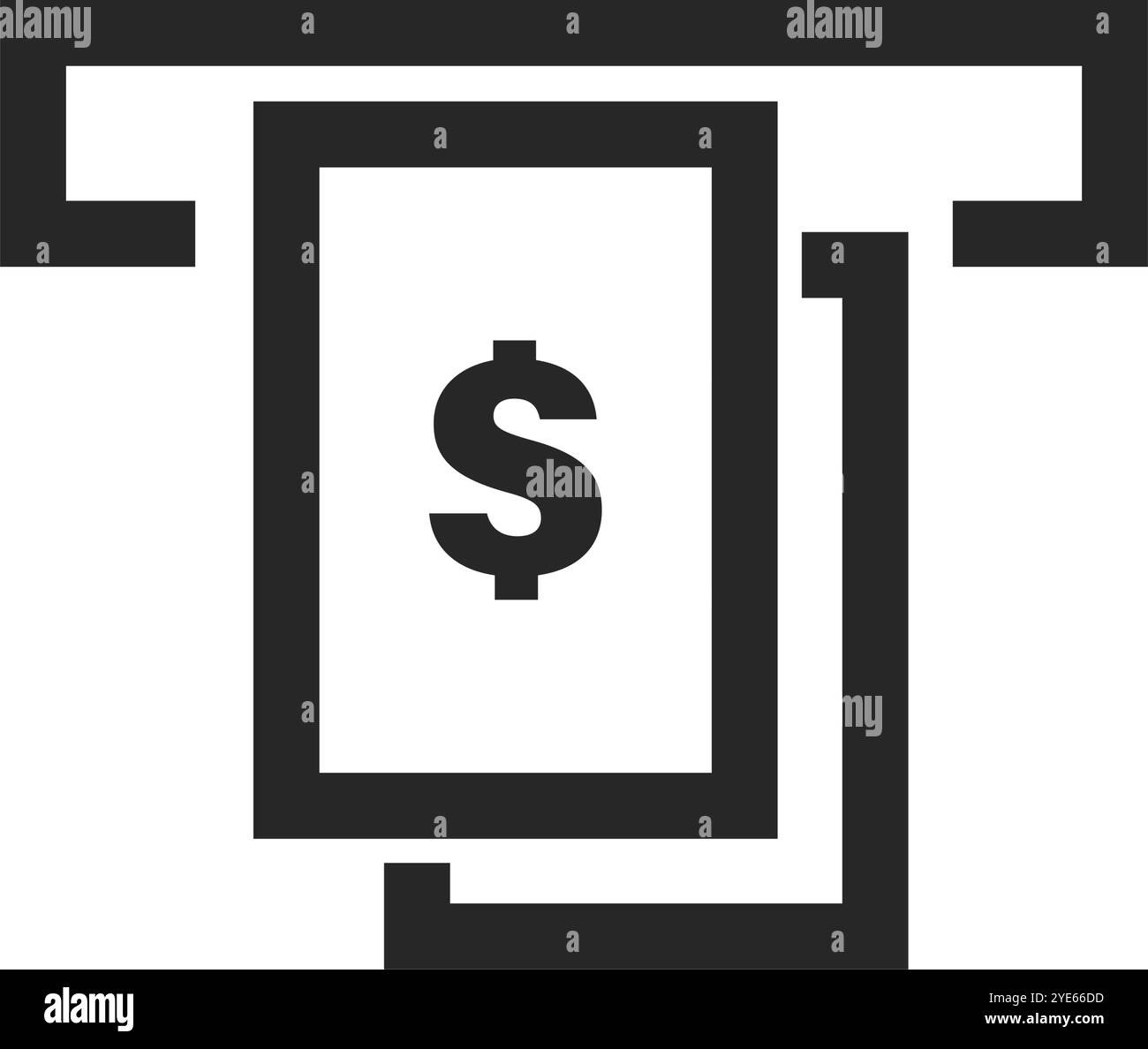 Tiroir de billet d'un dollar du distributeur automatique. Vecteur modifiable. Illustration de Vecteur