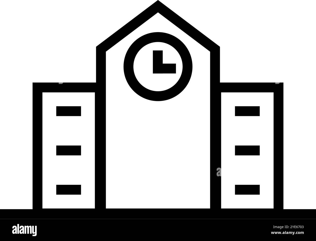 Icône d'école simple. Établissement d'enseignement. Vecteur modifiable. Illustration de Vecteur